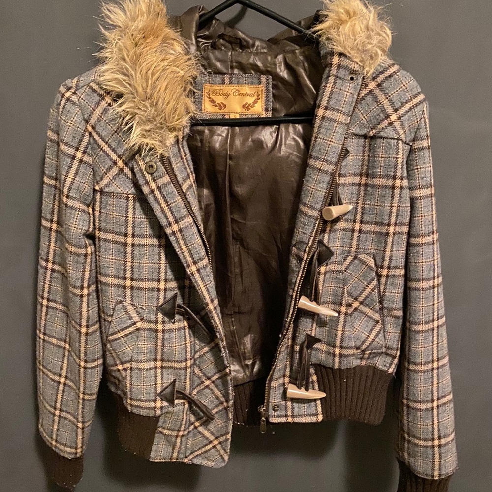 Plaid jacket.